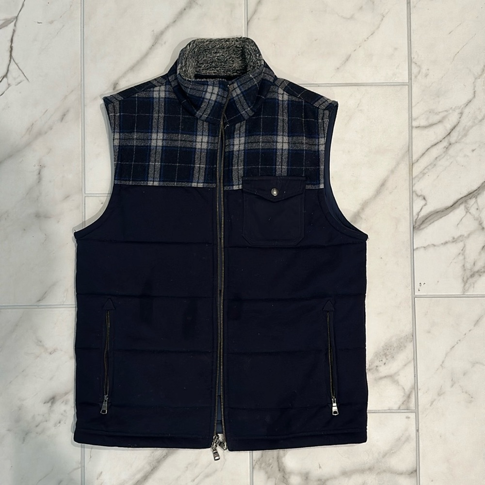 Banana Republic Navy and plaid vest